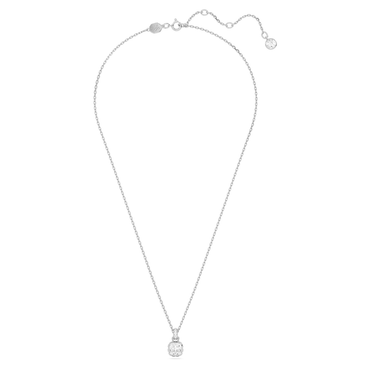 Swarovski Birthstone pendant Square cut, April, White, Rhodium plated 5651704