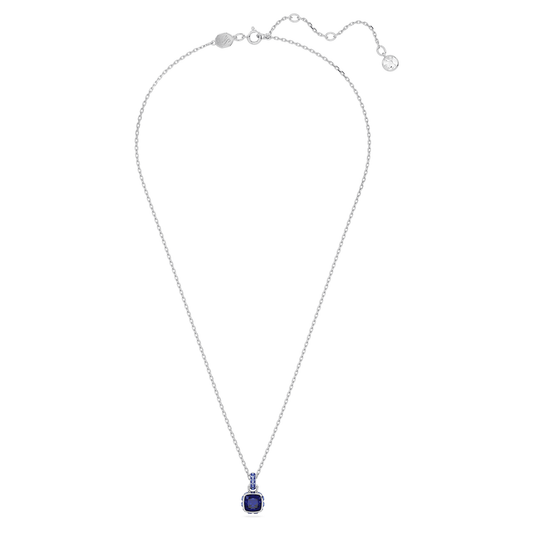 Swarovski Birthstone pendant Square cut, September, Blue, Rhodium plated 5651790