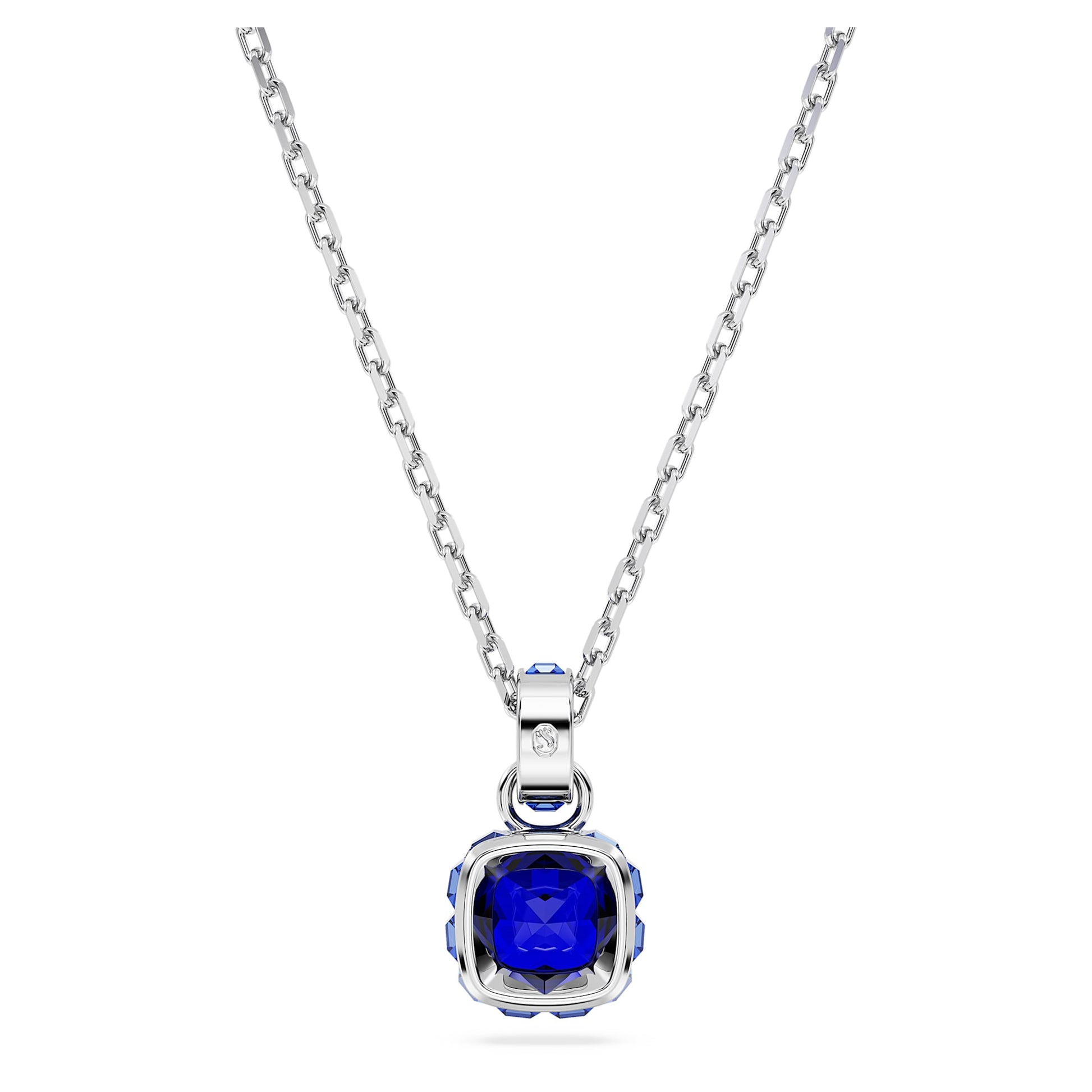 Swarovski Birthstone pendant Square cut, September, Blue, Rhodium plated 5651790