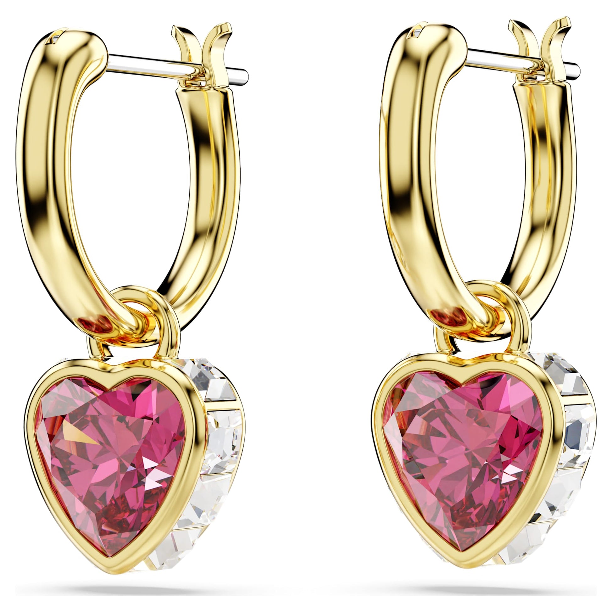 Swarovski Chroma drop earrings Heart, Red, Gold-tone plated 5684760