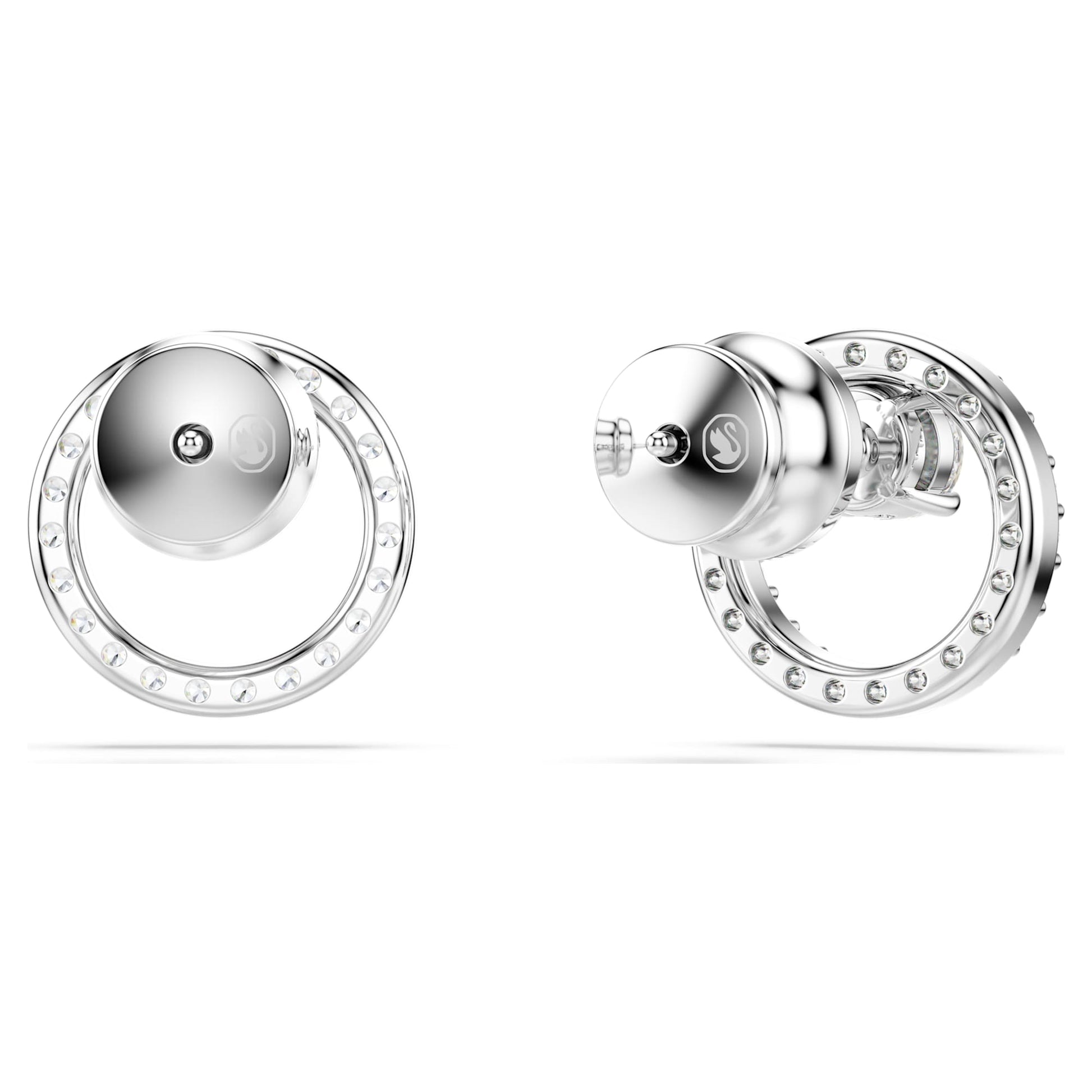 Swarovski Constella stud earrings Round cut, White, Rhodium plated 5692262
