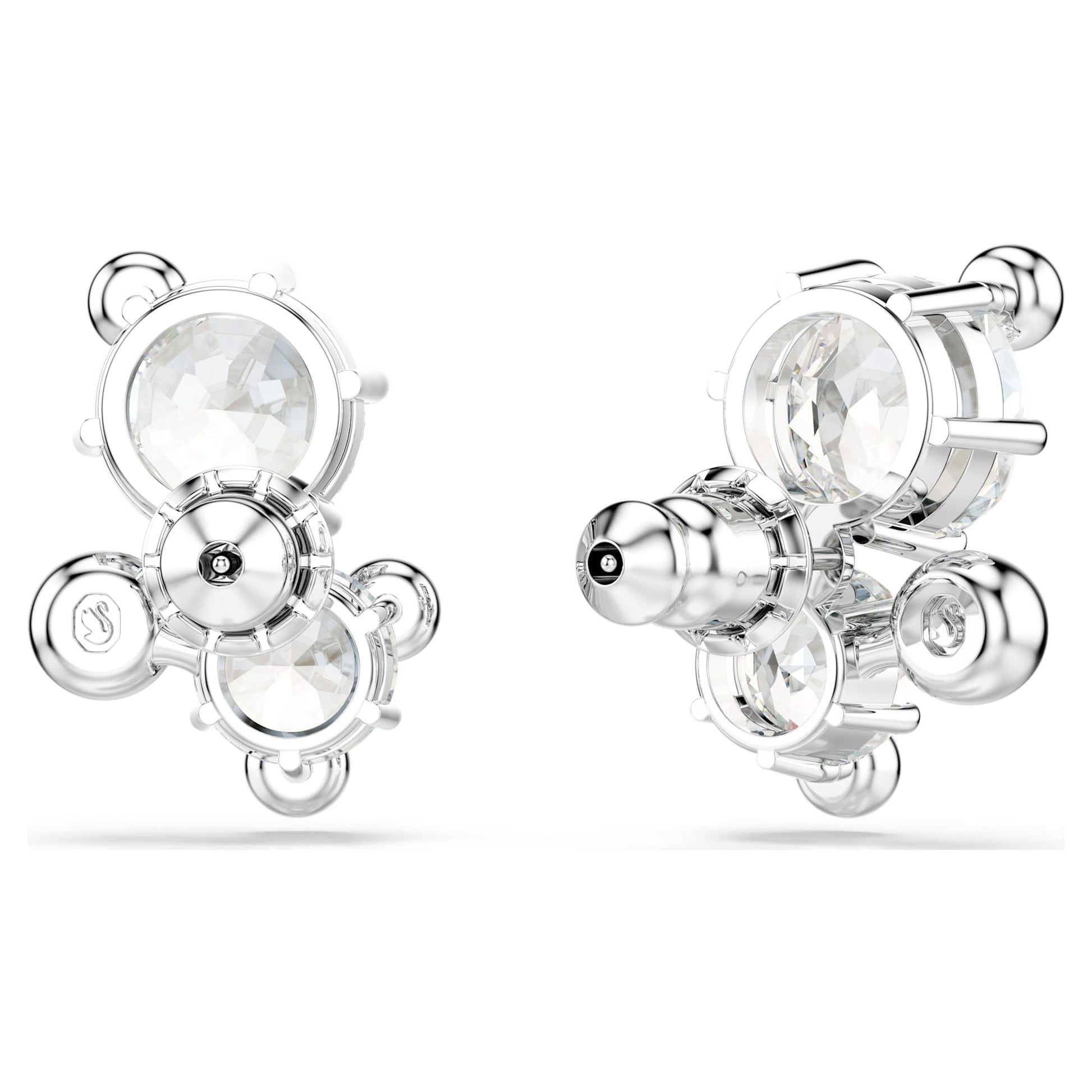 Swarovski Constella stud earrings Round cut, White, Rhodium plated 5732253