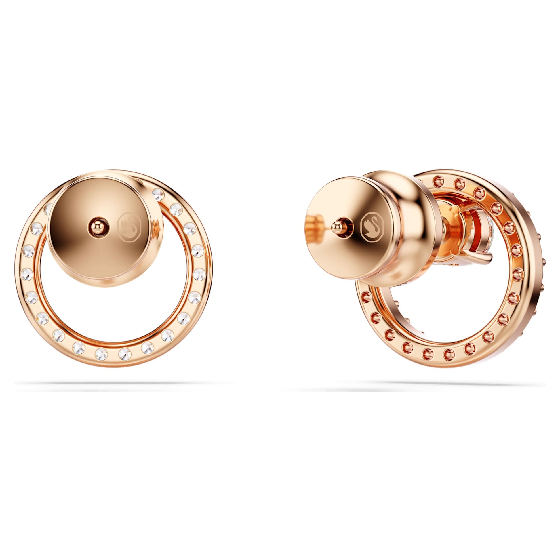 Swarovski Constella stud earrings Round cut, White, Rose gold-tone plated 5692263