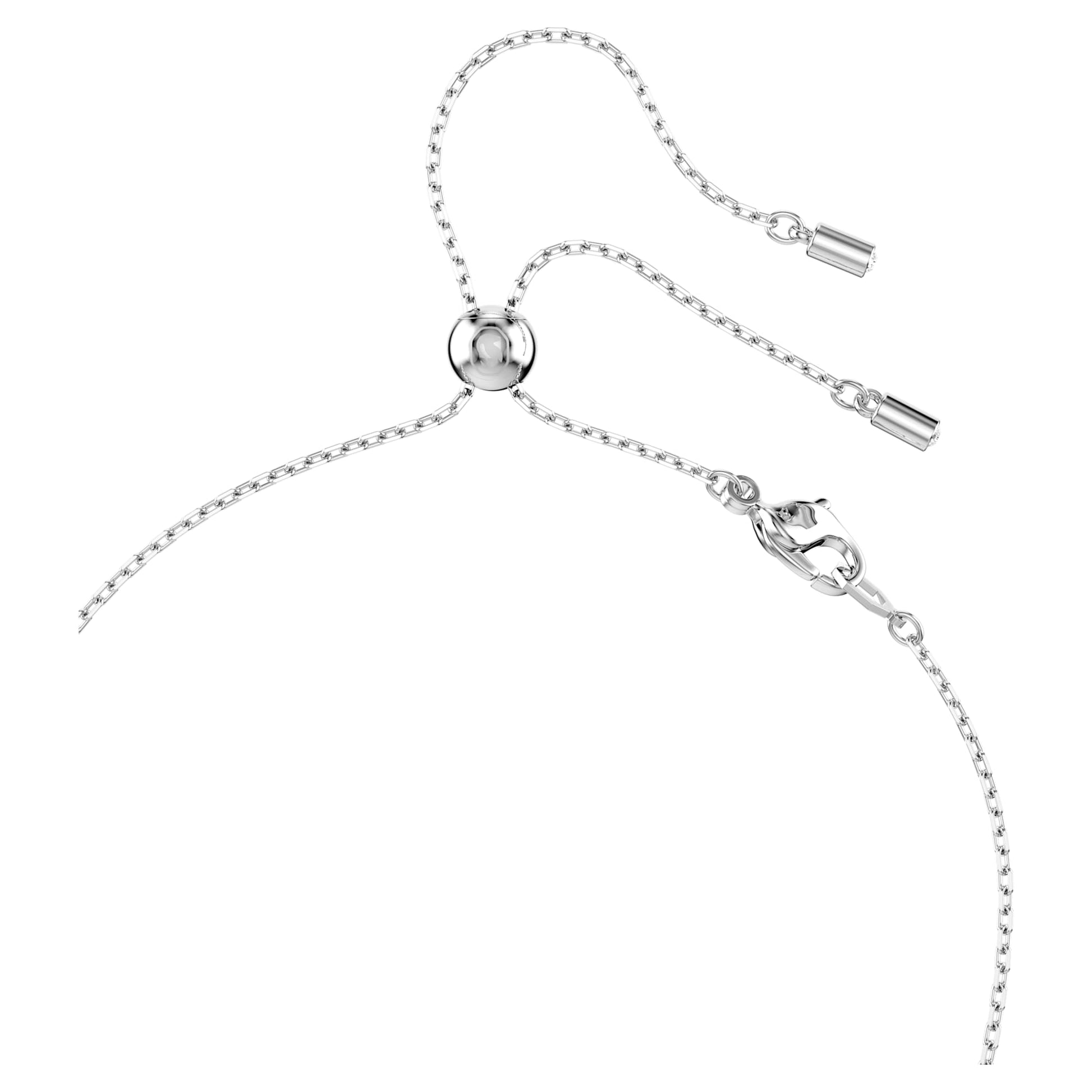 Swarovski Constella Y necklace Crystal pearl, Round cuts, White, Rhodium plated 5711830