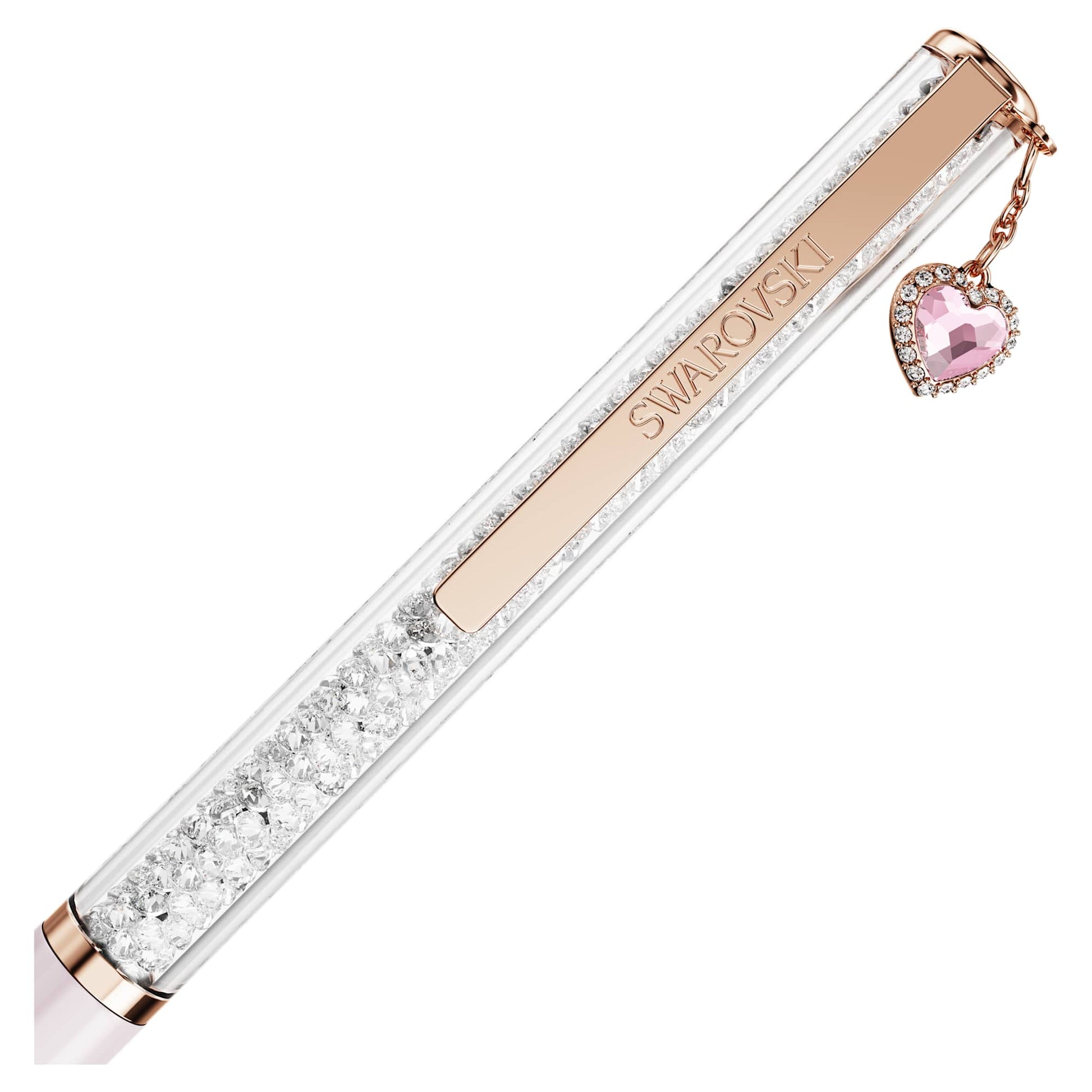 Swarovski Crystalline ballpoint pen Heart, Pink, Pink lacquered, Rose gold-tone plated 5732990