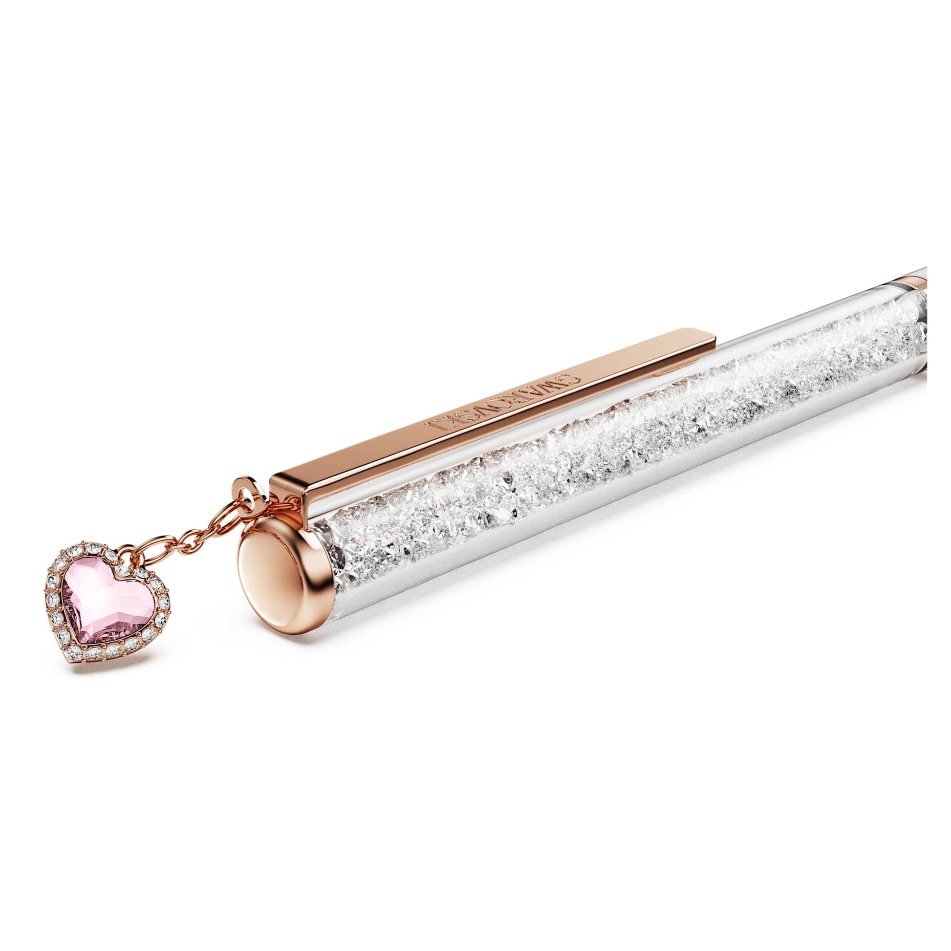 Swarovski Crystalline ballpoint pen Heart, Pink, Pink lacquered, Rose gold-tone plated 5732990
