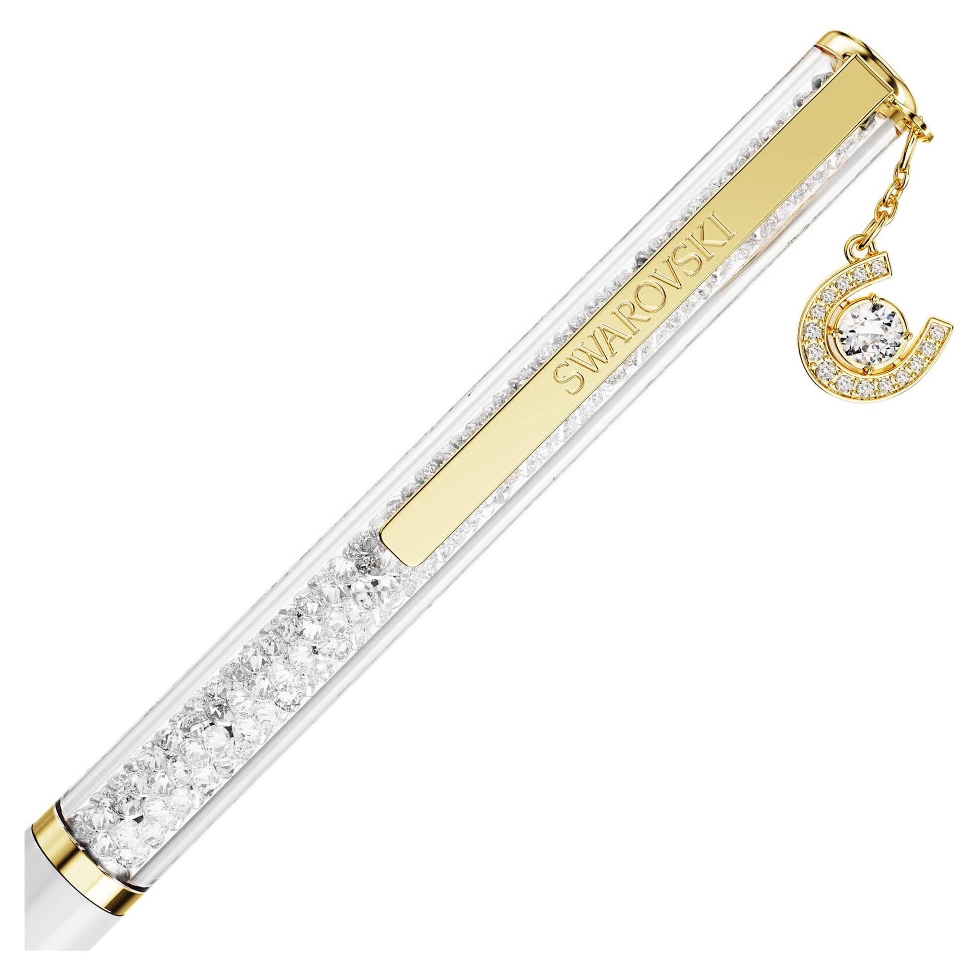 Swarovski Crystalline ballpoint pen Horse shoe, White, White lacquered, Gold-tone plated 5740699