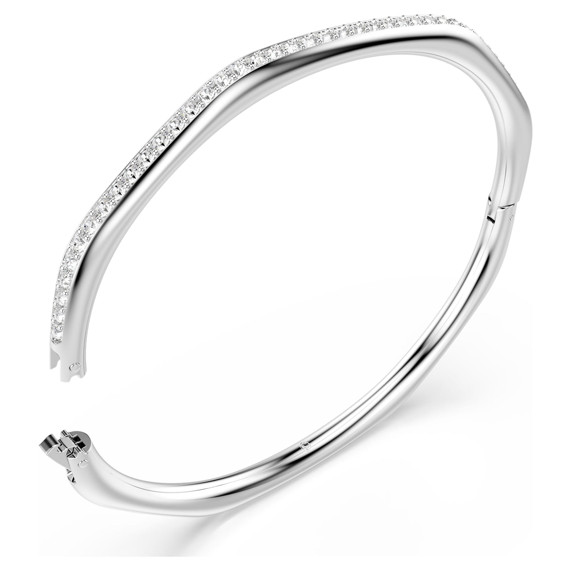 Swarovski Dextera bangle Octagon shape, Round cut, White, Rhodium plated 5725221