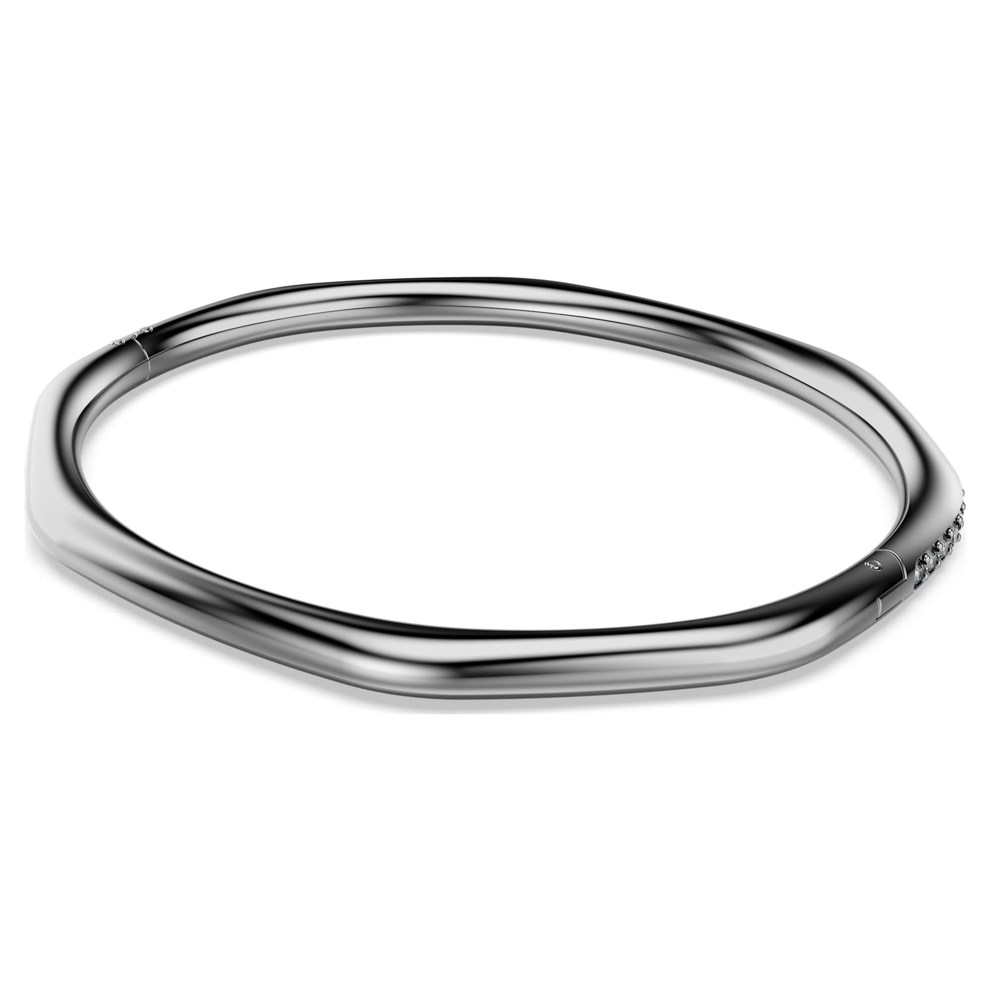 Swarovski Dextera bangle Octagon shape, Round cut, White, Ruthenium plated 5724606