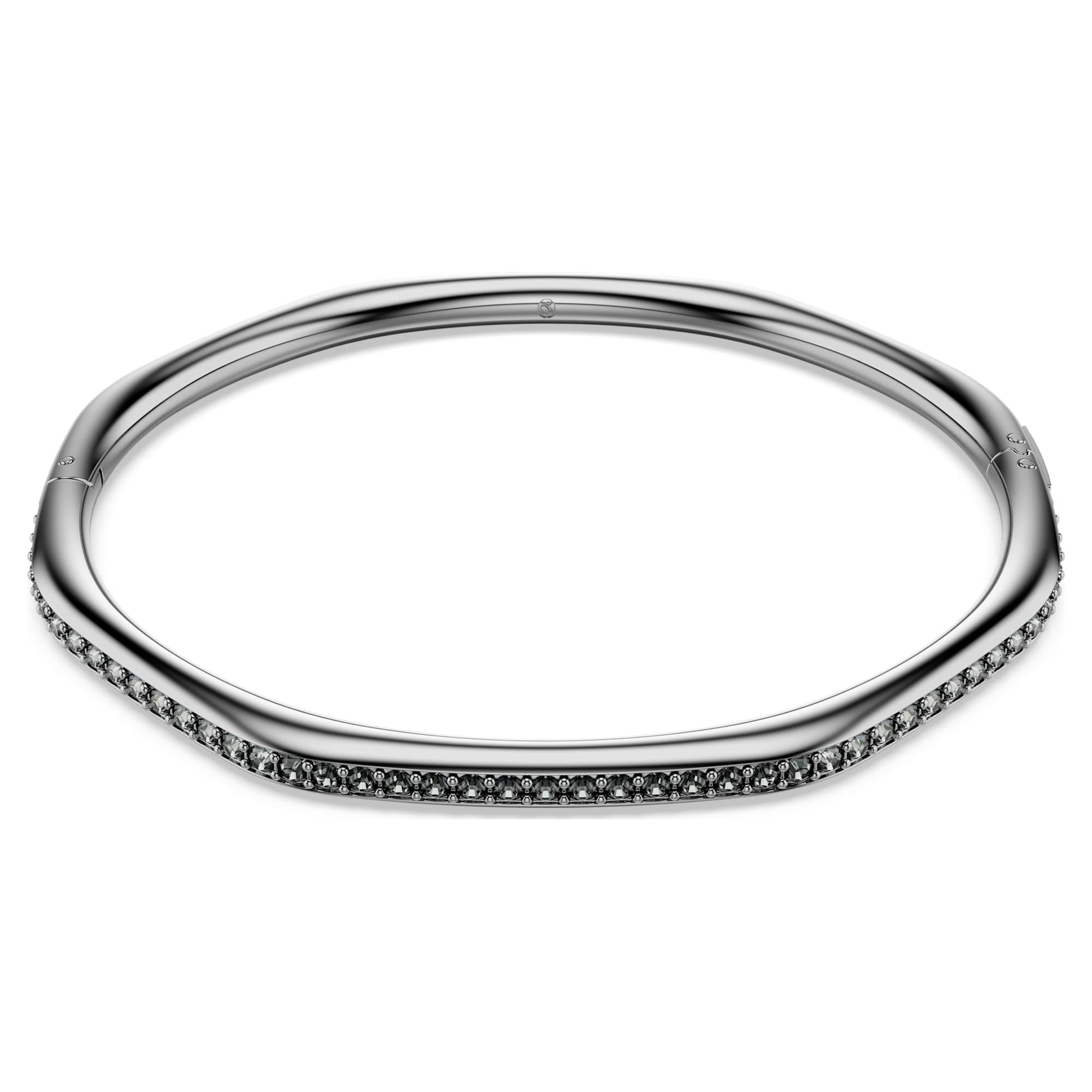 Swarovski Dextera bangle Octagon shape, Round cut, White, Ruthenium plated 5724606