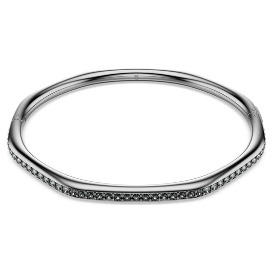Swarovski Dextera bangle Octagon shape, Round cut, White, Ruthenium plated 5724606
