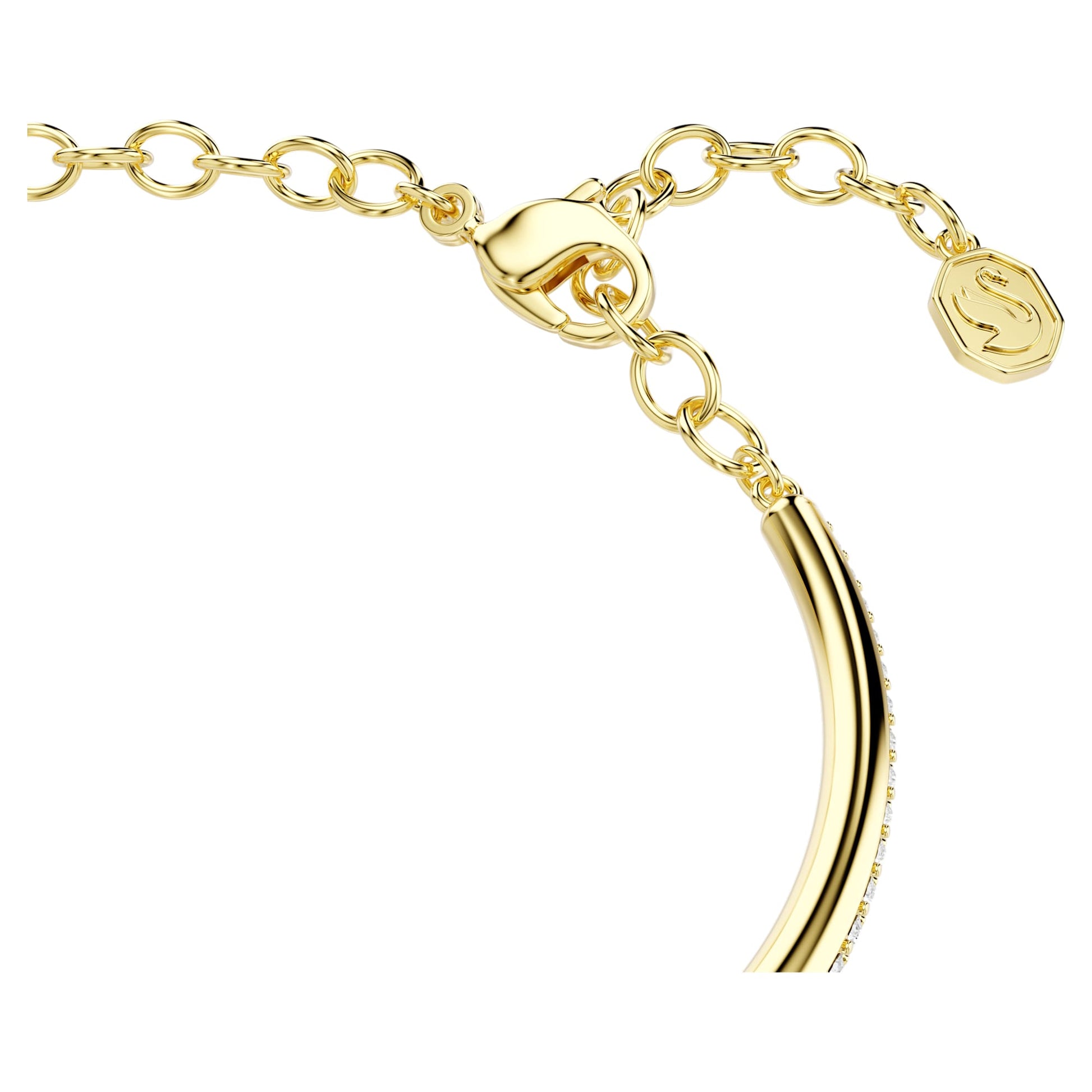 Swarovski Dextera bangle Round cut, White, Gold-tone plated 5743568