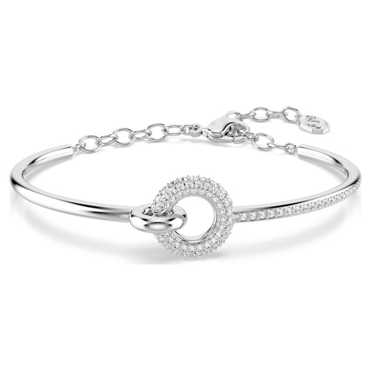 Swarovski Dextera bangle Round cut, White, Rhodium plated 5743569