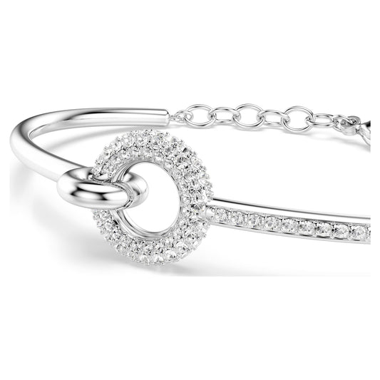 Swarovski Dextera bangle Round cut, White, Rhodium plated 5743569