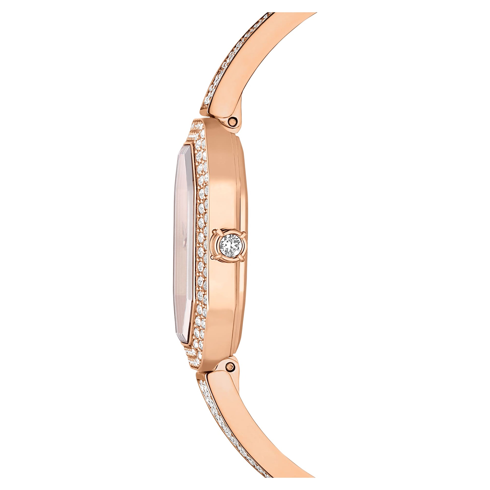 Swarovski Dextera bangle watch Swiss Made, Metal bracelet, Rose gold tone, Rose gold-tone finish 5672992