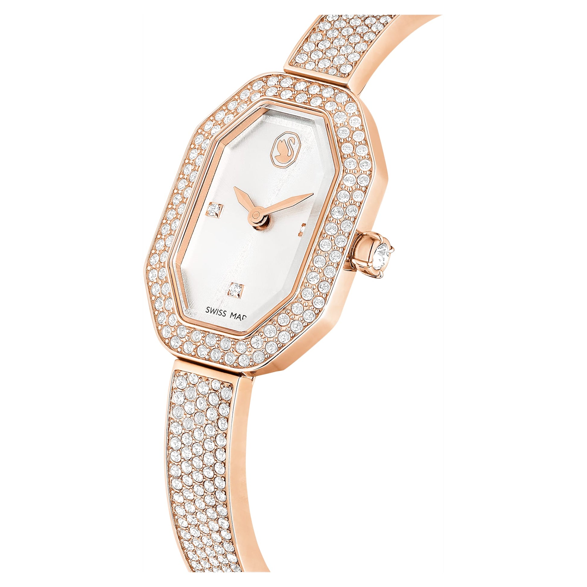 Swarovski Dextera bangle watch Swiss Made, Metal bracelet, Rose gold tone, Rose gold-tone finish 5672992