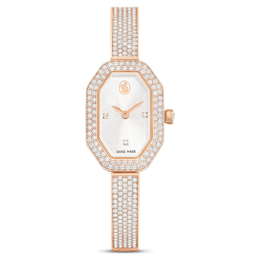 Swarovski Dextera bangle watch Swiss Made, Metal bracelet, Rose gold tone, Rose gold-tone finish 5672992
