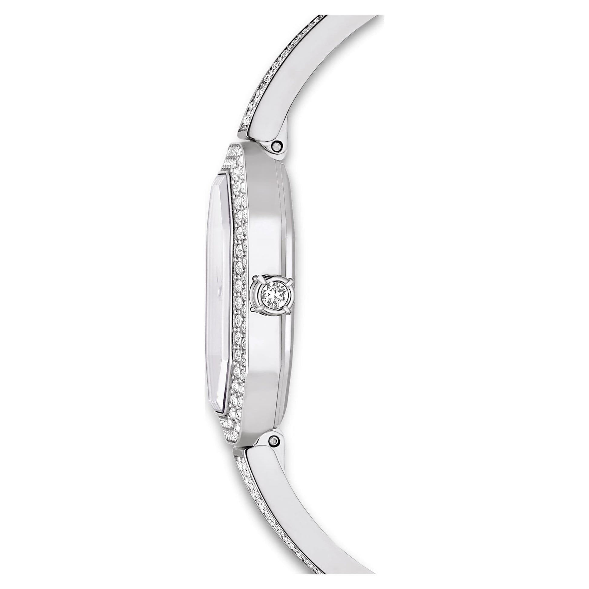 Swarovski Dextera bangle watch Swiss Made, Metal bracelet, Silver tone, Stainless steel 5672977
