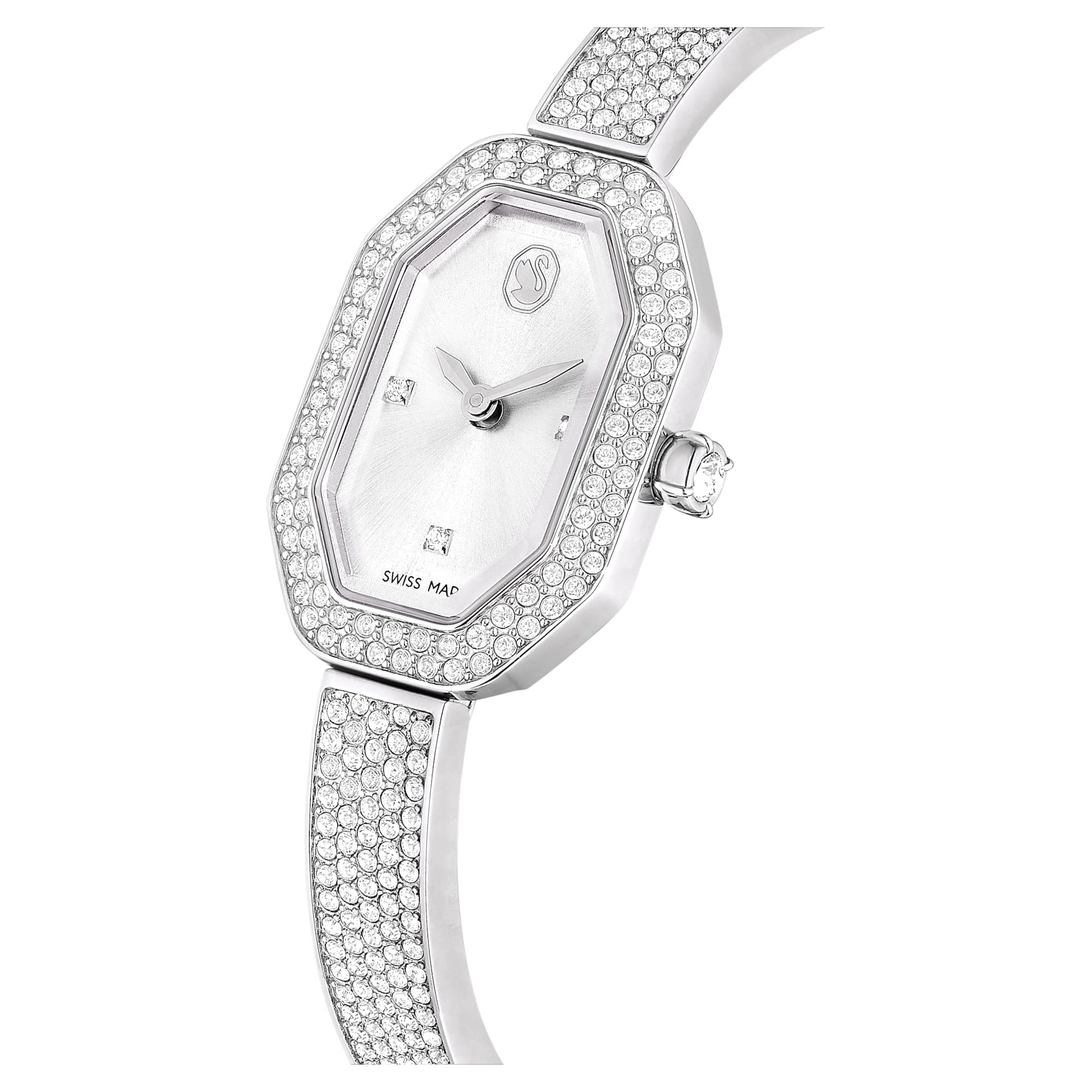 Swarovski Dextera bangle watch Swiss Made, Metal bracelet, Silver tone, Stainless steel 5672977