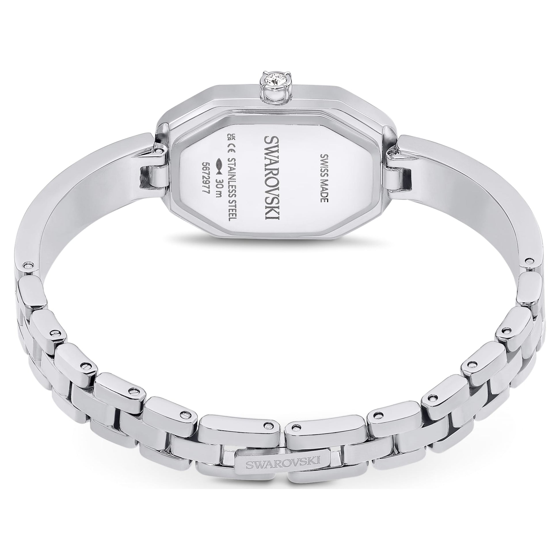 Swarovski Dextera bangle watch Swiss Made, Metal bracelet, Silver tone, Stainless steel 5672977