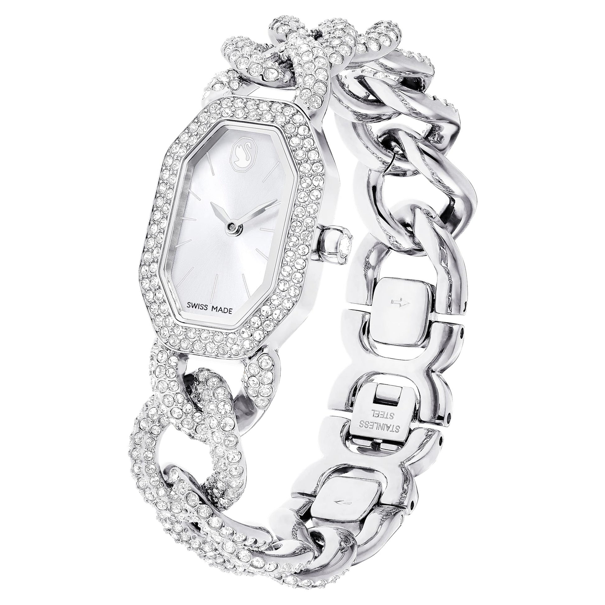 Swarovski Dextera chain watch Swiss Made, Crystal bracelet, Silver tone, Stainless Steel 5668899