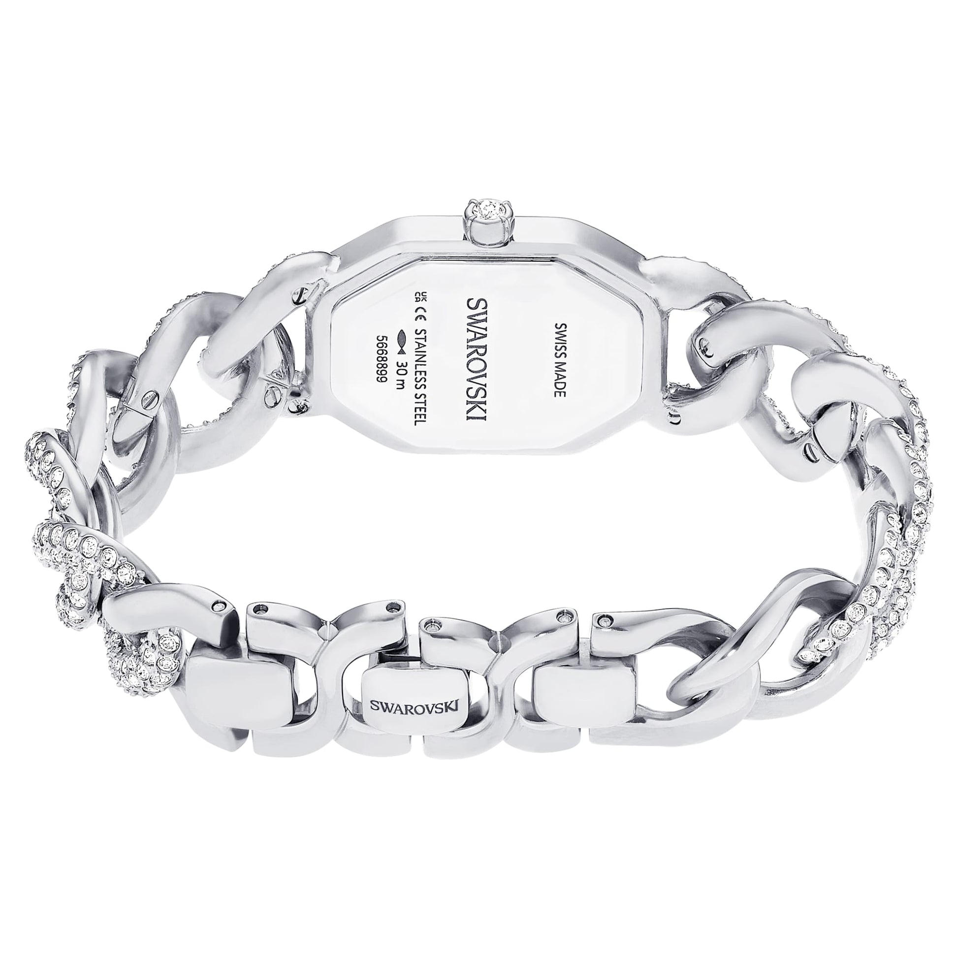 Swarovski Dextera chain watch Swiss Made, Crystal bracelet, Silver tone, Stainless Steel 5668899