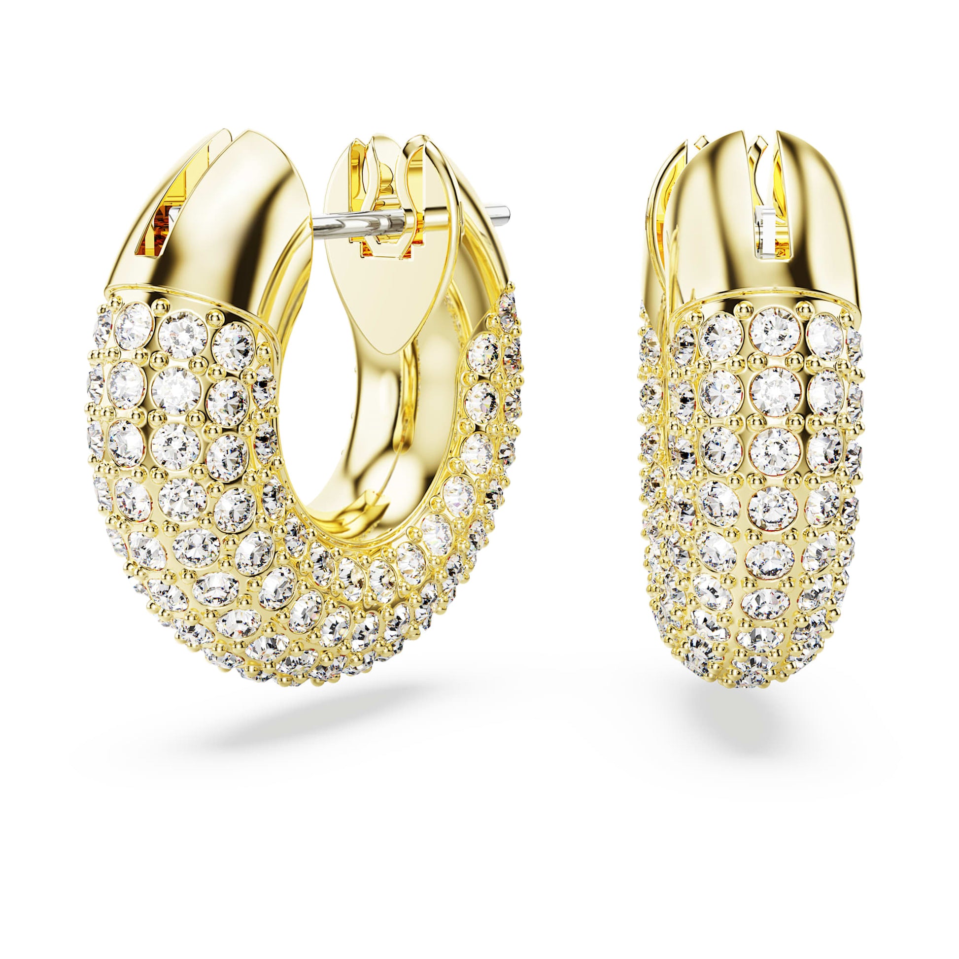Swarovski Dextera hoop earrings Small, White, Gold-tone plated 5636530