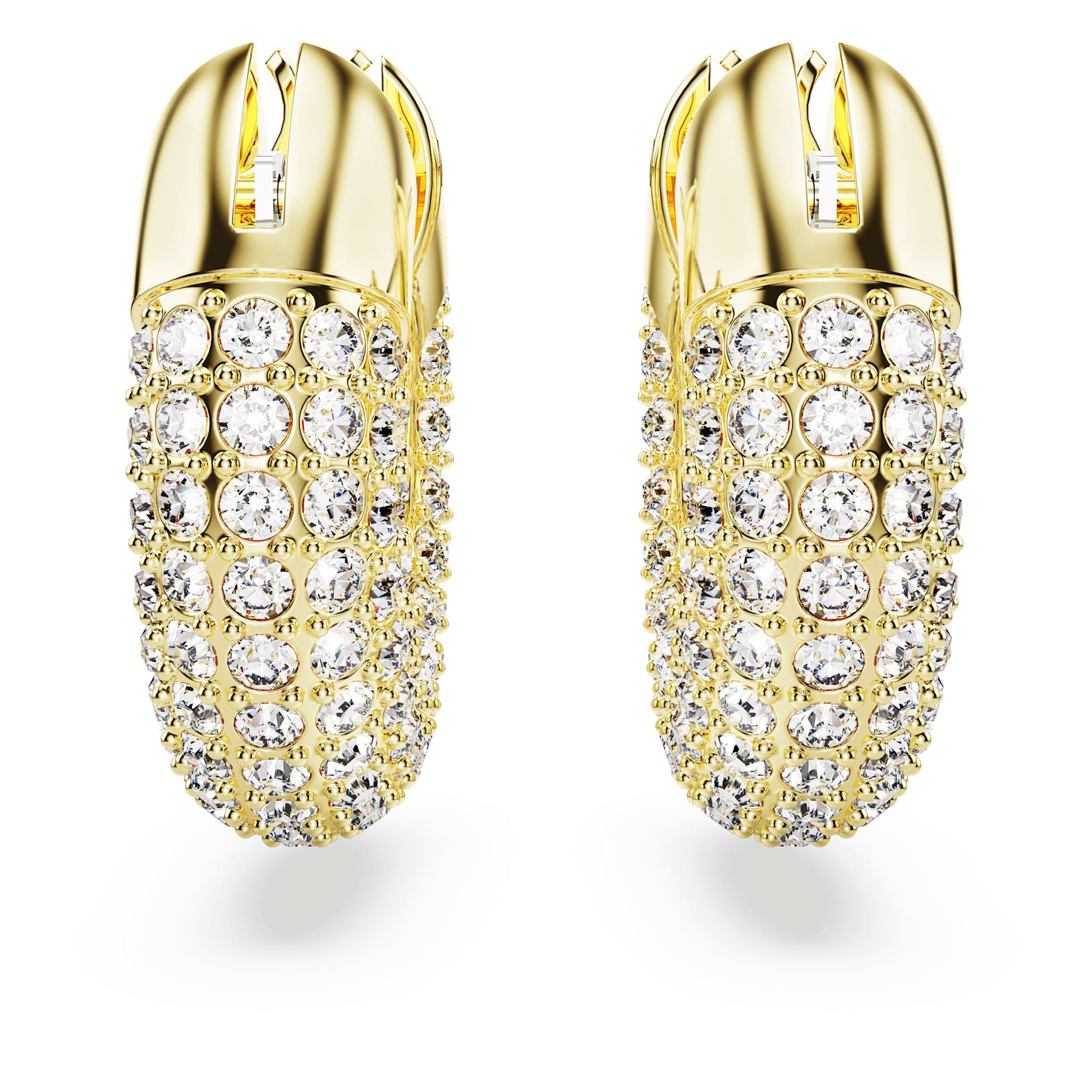 Swarovski Dextera hoop earrings Small, White, Gold-tone plated 5636530