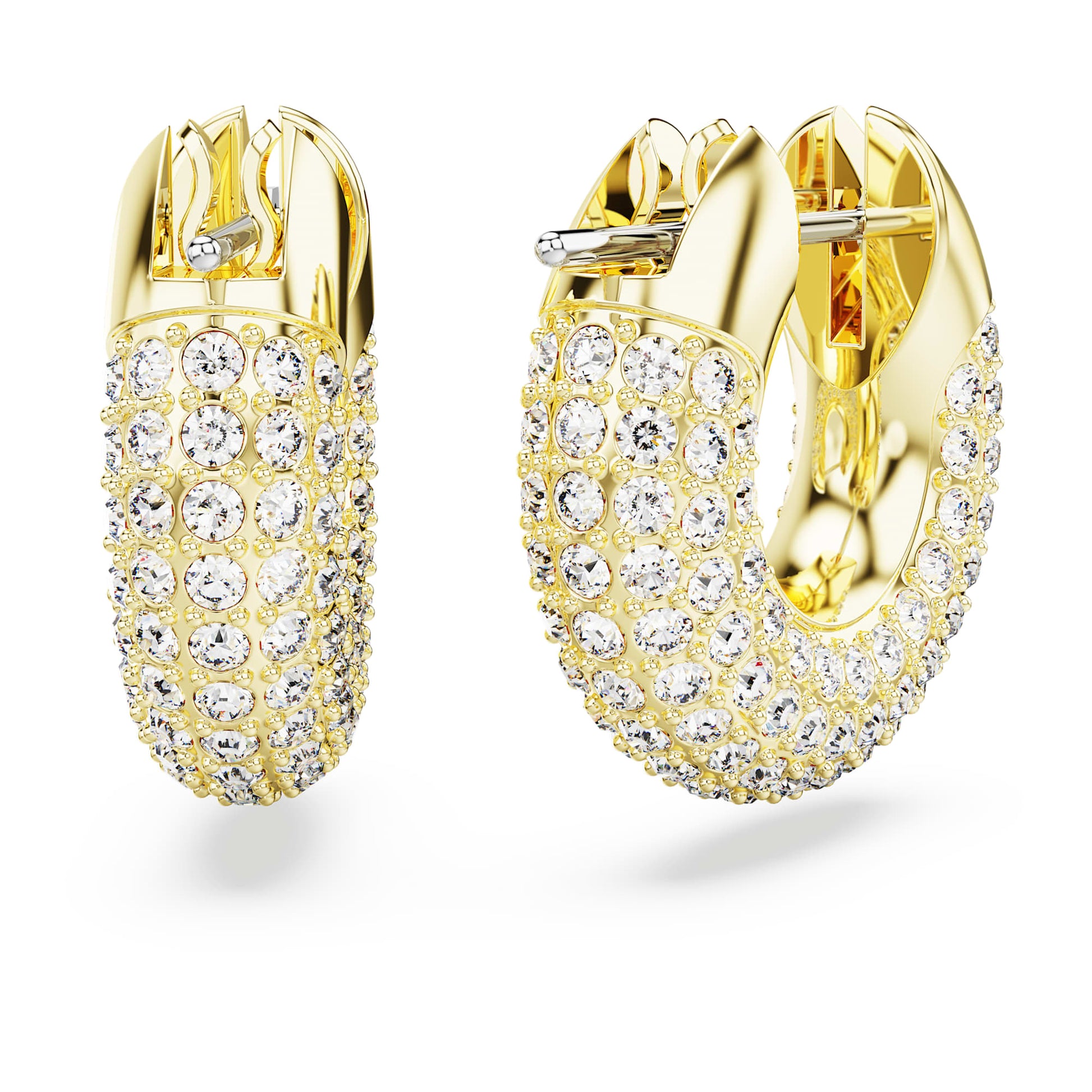 Swarovski Dextera hoop earrings Small, White, Gold-tone plated 5636530