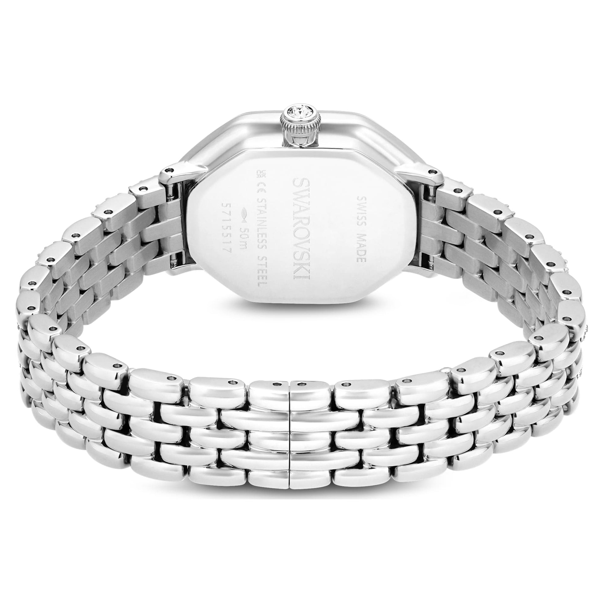 Swarovski Dextera octagon watch Swiss Made, Metal bracelet, Silver tone, Stainless steel 5698690