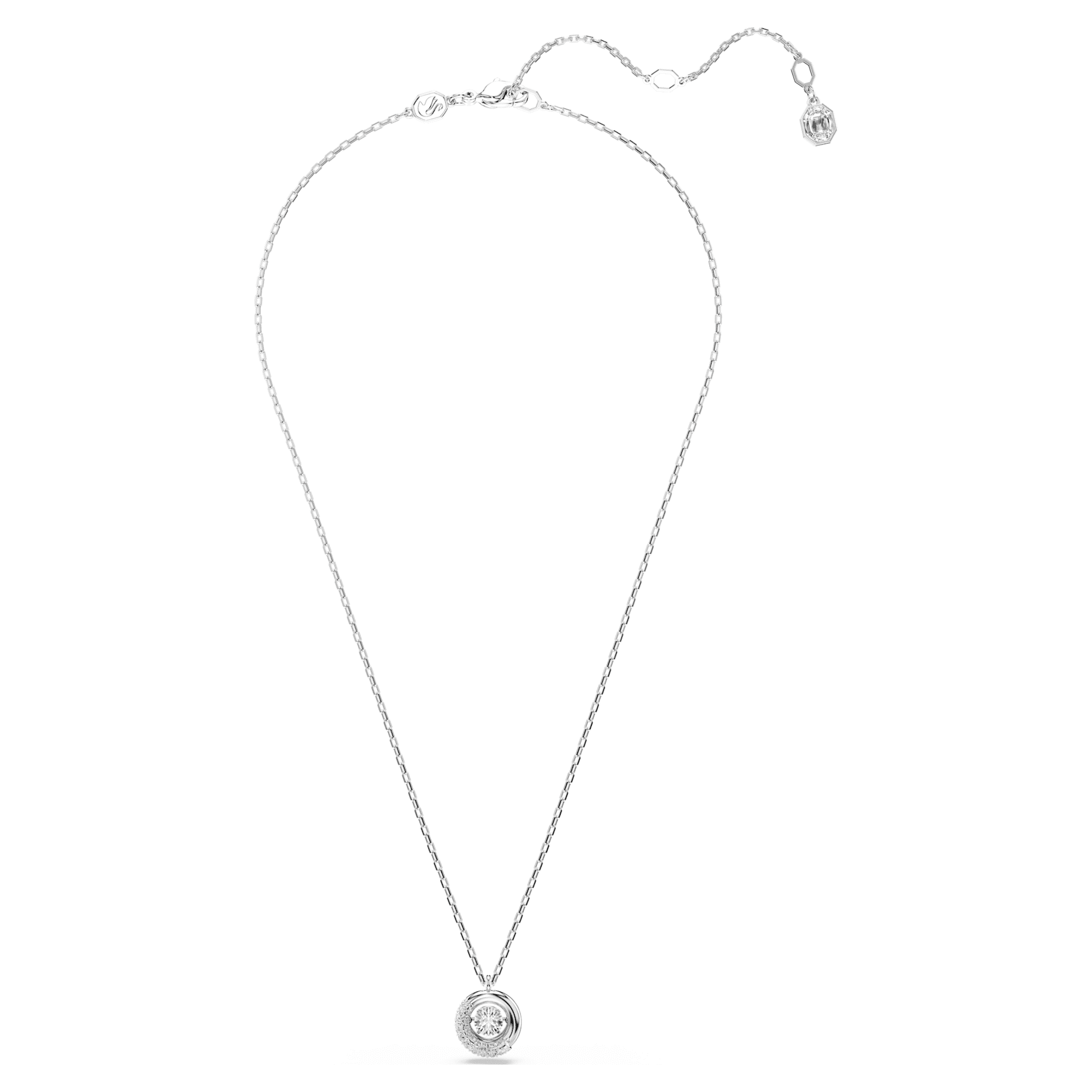 Swarovski Dextera pendant Round cut, White, Rhodium plated 5733400