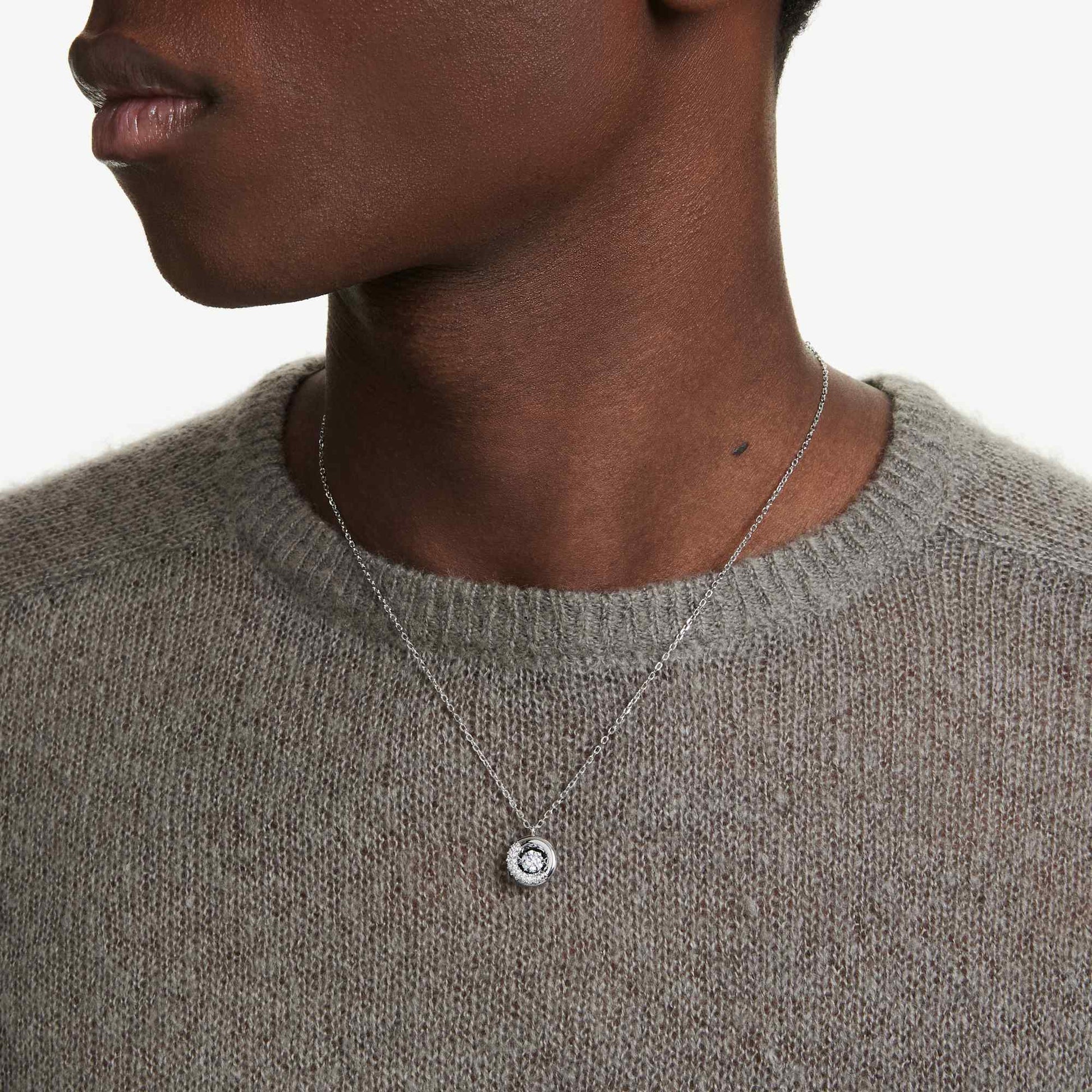 Swarovski Dextera pendant Round cut, White, Rhodium plated 5733400