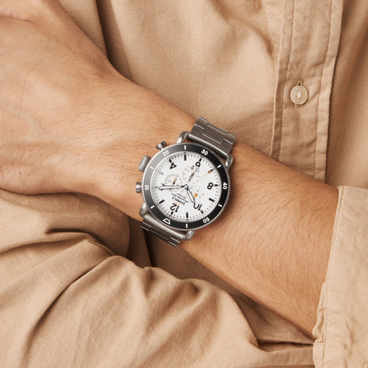 Shinola White Hurricane Watch S0120224028-1-Wht-48-USA