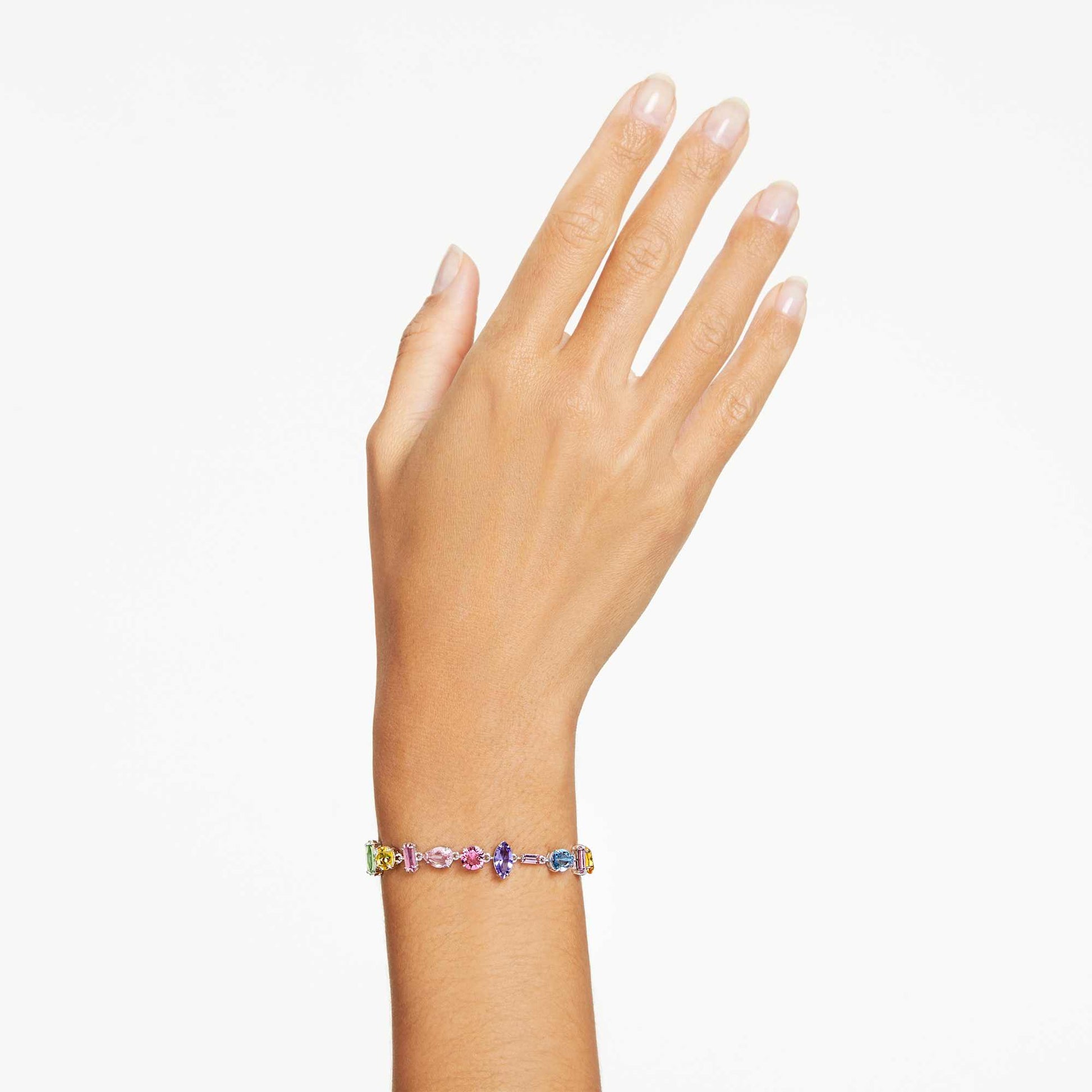 Swarovski Gema bracelet Mixed cuts, Multicolored, Rhodium plated 5656427