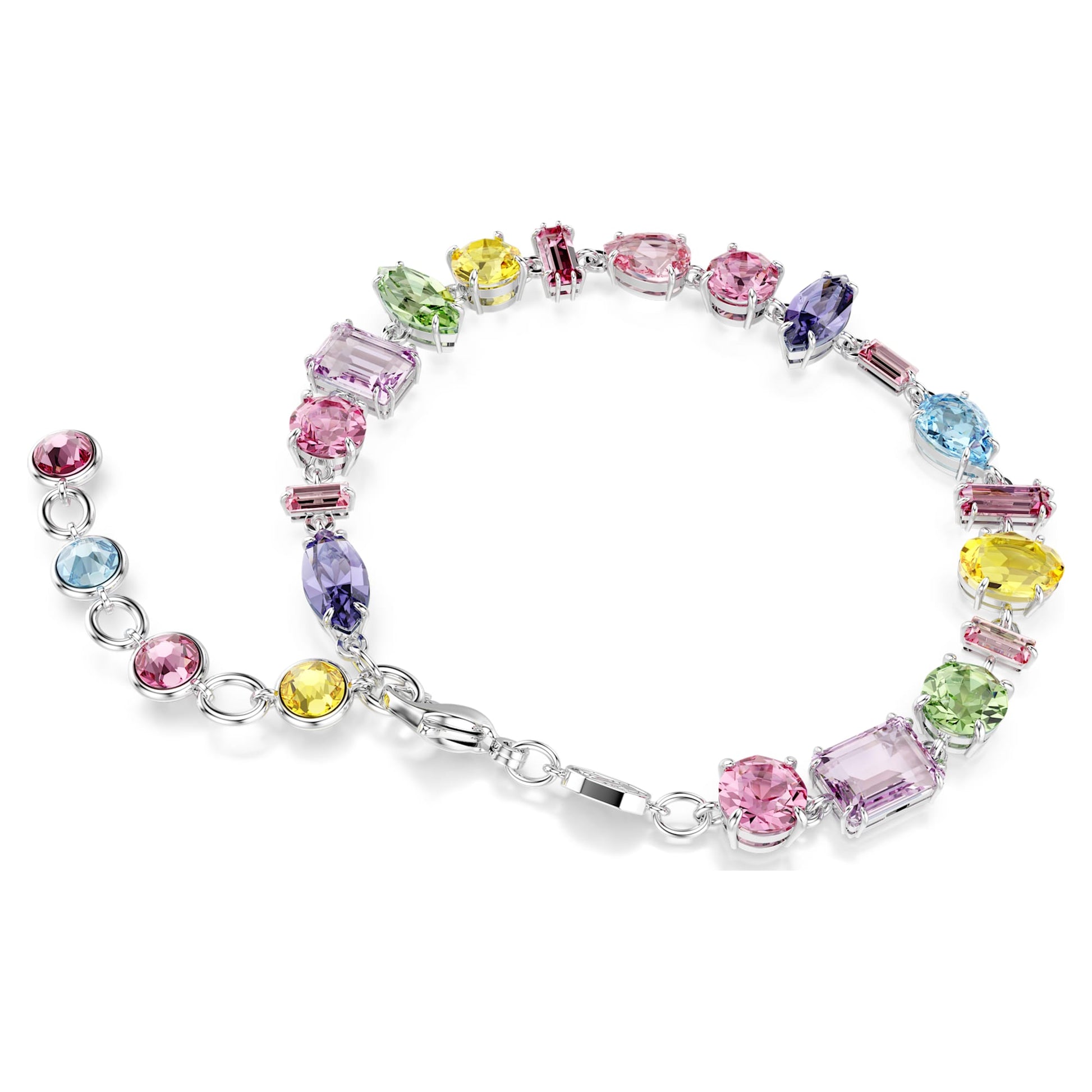Swarovski Gema bracelet Mixed cuts, Multicolored, Rhodium plated 5656427
