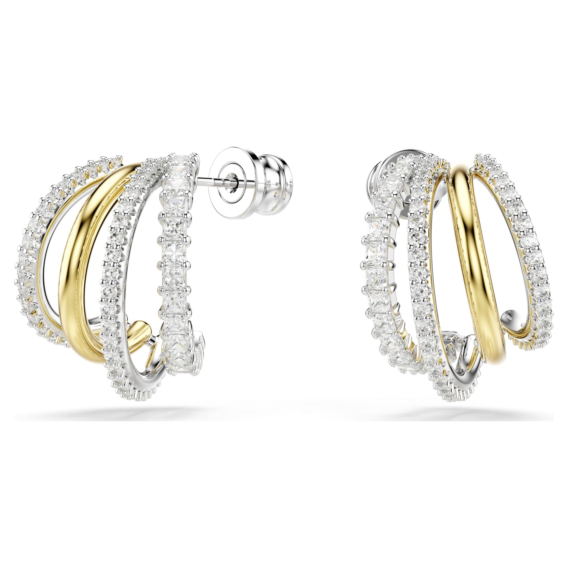 Swarovski Hyperbola hoop earrings Mixed cuts, Mini, White, Mixed metal finish 5689718