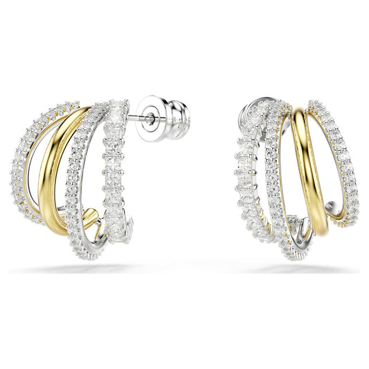 Swarovski Hyperbola hoop earrings Mixed cuts, Mini, White, Mixed metal finish 5689718