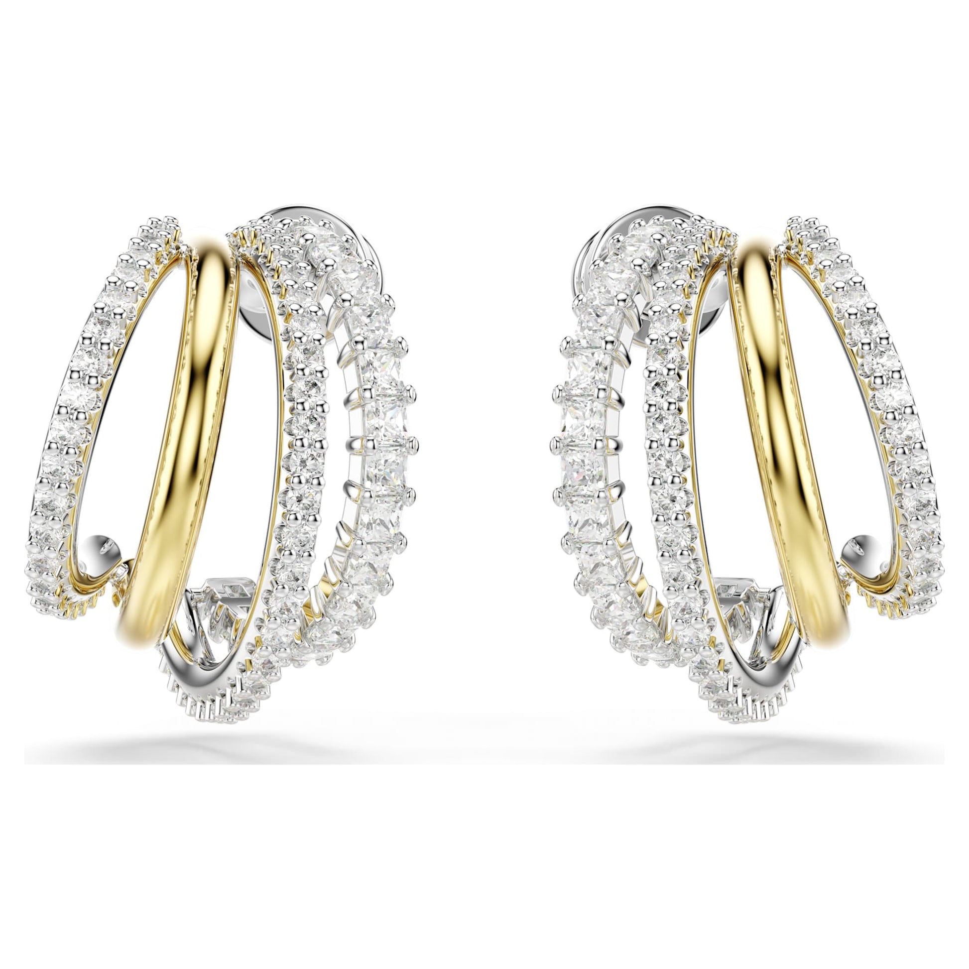 Swarovski Hyperbola hoop earrings Mixed cuts, Mini, White, Mixed metal finish 5689718