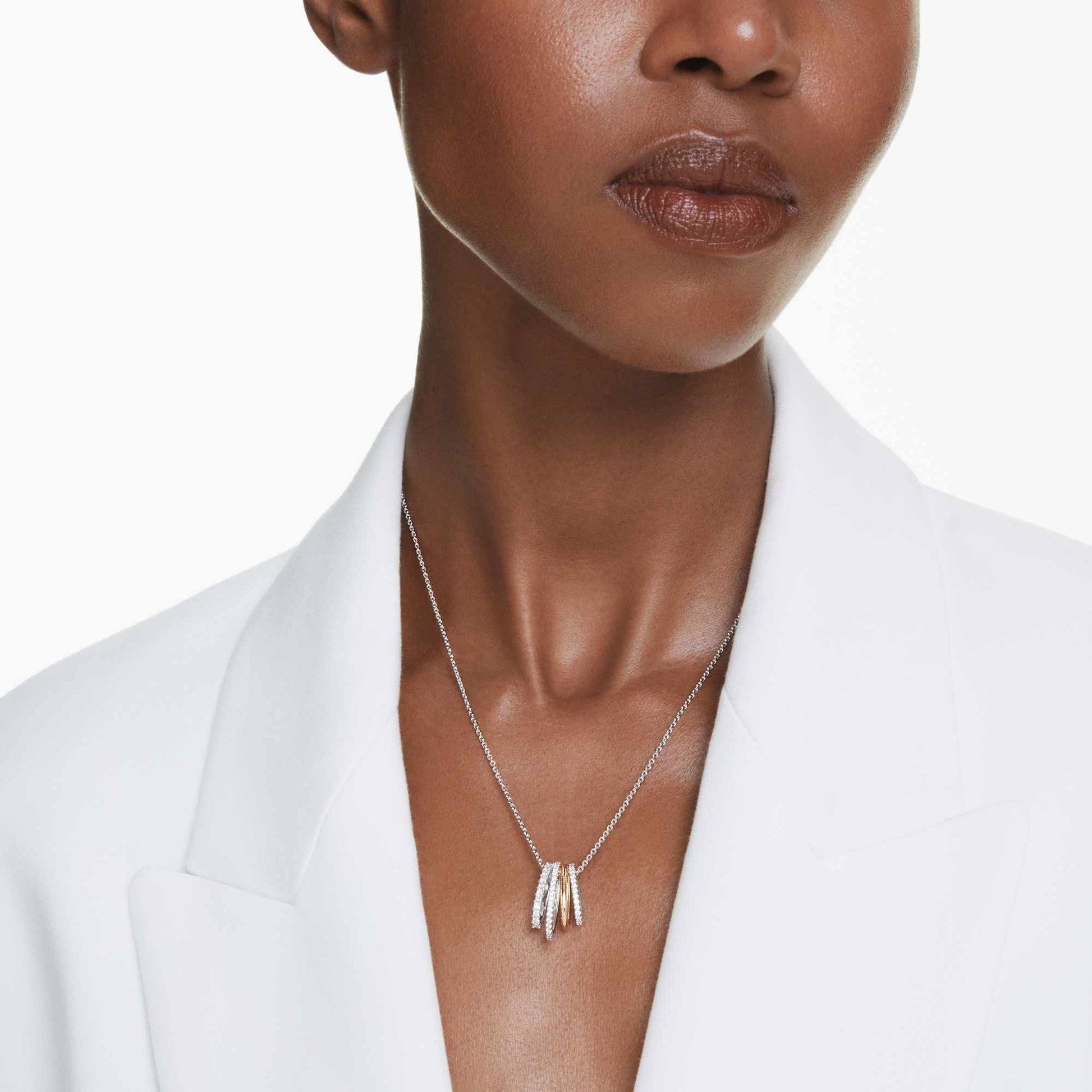 Swarovski Hyperbola pendant Mixed cuts, White, Mixed metal finish 5696626