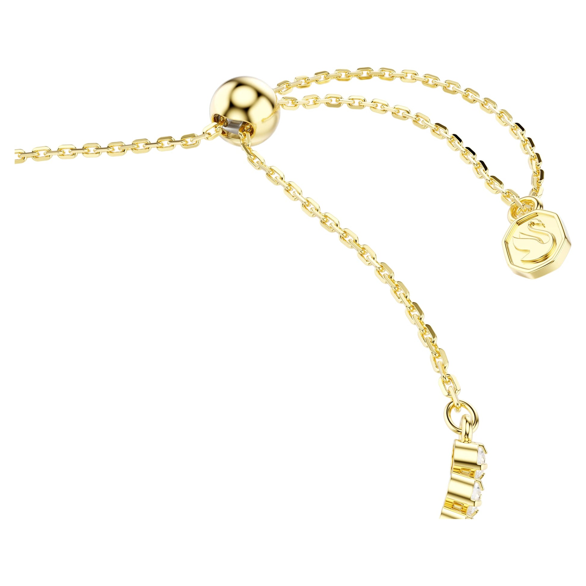 Swarovski Idyllia bracelet Mixed cuts, Heart with arrow, White, Gold-tone plated 5744061