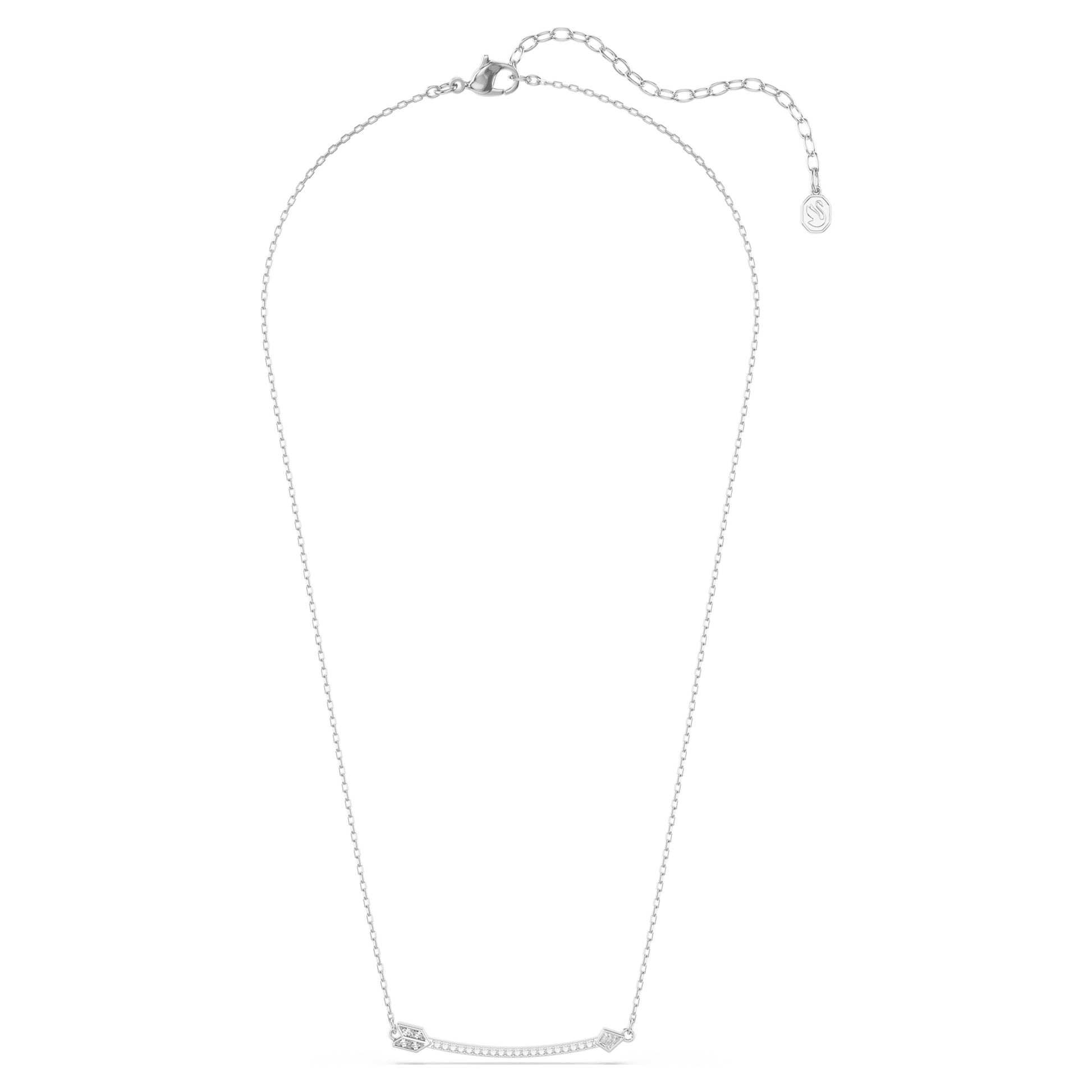 Swarovski Idyllia pendant Mixed cuts, Arrow, White, Rhodium plated  5737293