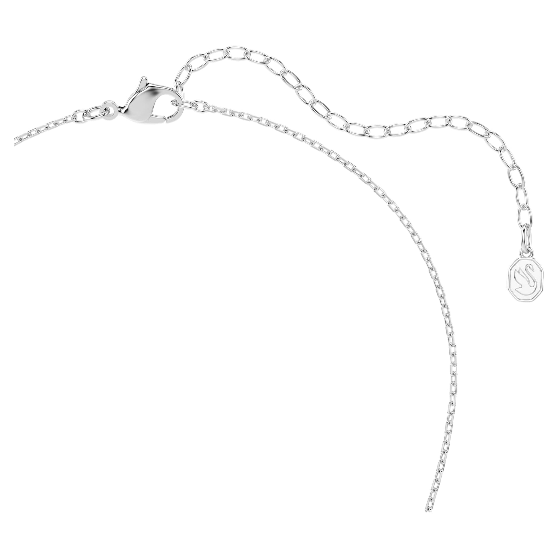 Swarovski Idyllia pendant Mixed cuts, Heart with arrow, White, Mixed metal finish 5737291