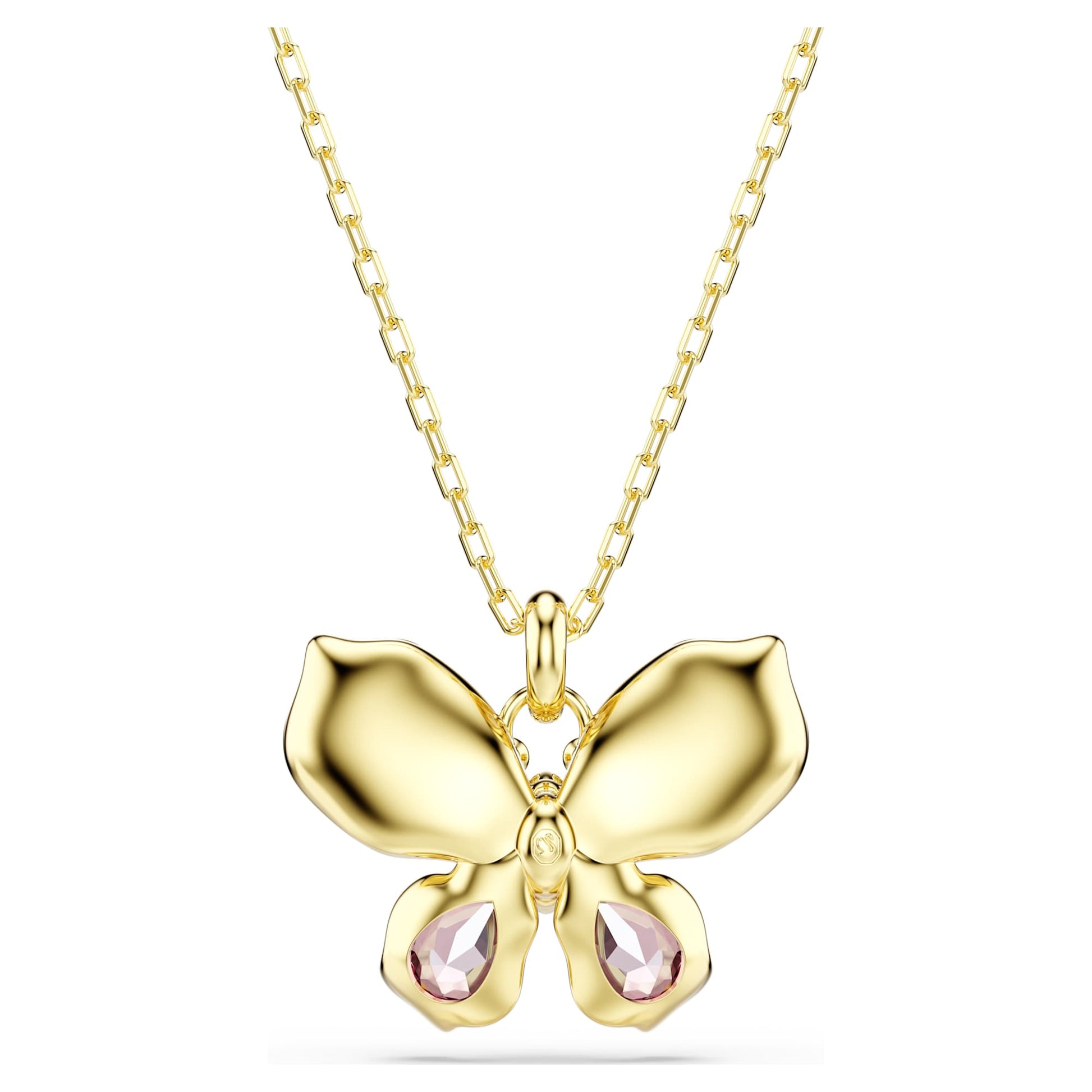 Swarovski Idyllia pendant Mixed cuts, Pavé, Butterfly, Multicolored, Gold-tone plated  5709950