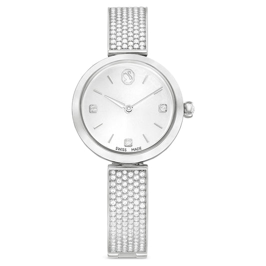 Swarovski Illumina watch Swiss Made, Metal bracelet, Silver tone, Stainless steel 5671205