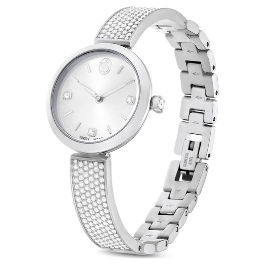 Swarovski Illumina watch Swiss Made, Metal bracelet, Silver tone, Stainless steel 5671205