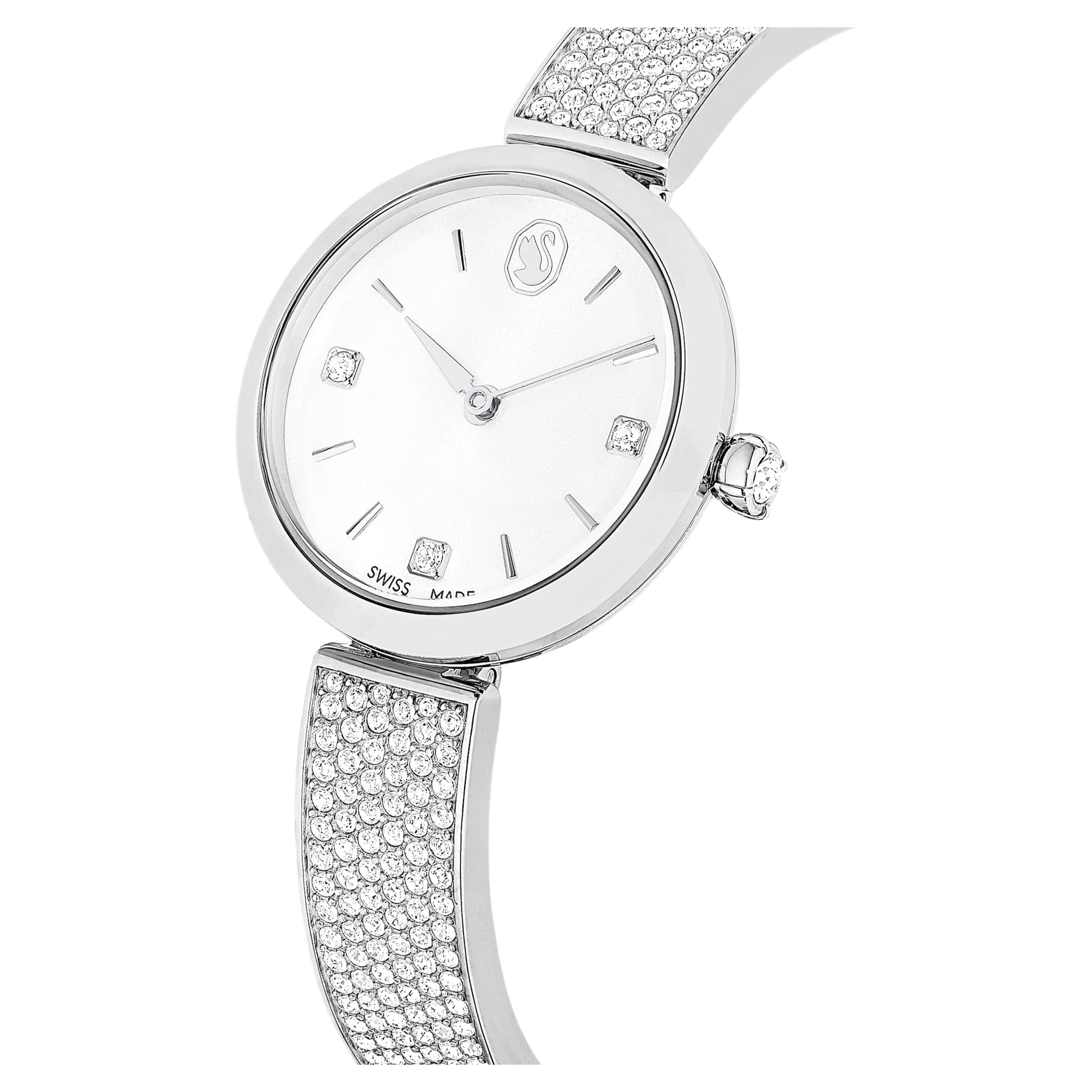 Swarovski Illumina watch Swiss Made, Metal bracelet, Silver tone, Stainless steel 5671205
