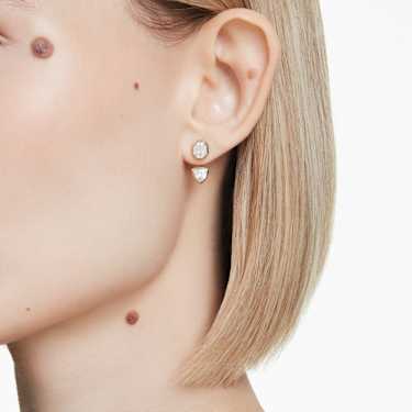 Swarovski Imber earring jackets Asymmetrical design, Mixed cuts, White, Gold-tone plated  5705461
