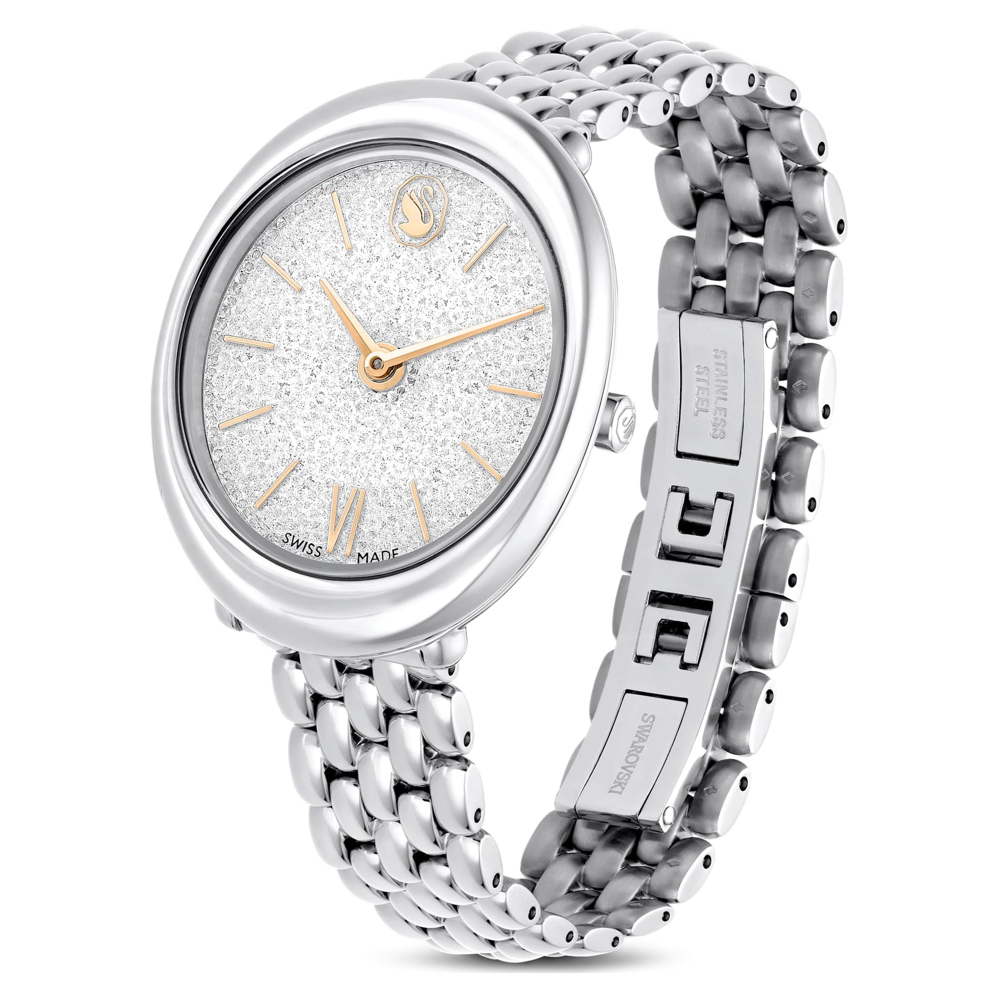 Swarovski Imber oval watch Swiss Made, Metal bracelet, Silver tone, Stainless steel
5717590