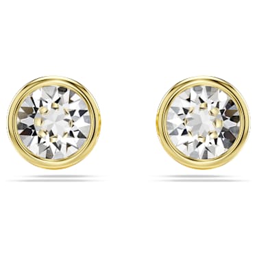 Swarovski Imber stud earrings Round cut, White, Gold-tone plated 5681552
