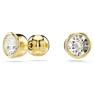 Swarovski Imber stud earrings Round cut, White, Gold-tone plated 5681552